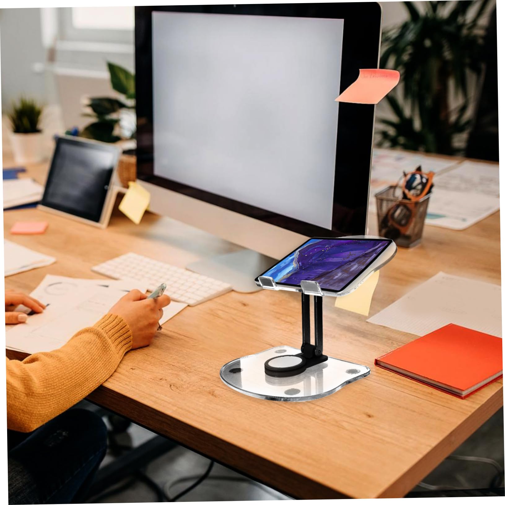 TEHAUX Soporte Plegable para Tableta de Escritorio, Ajustable y Estable Ángulo Regulable para Uso en Oficina