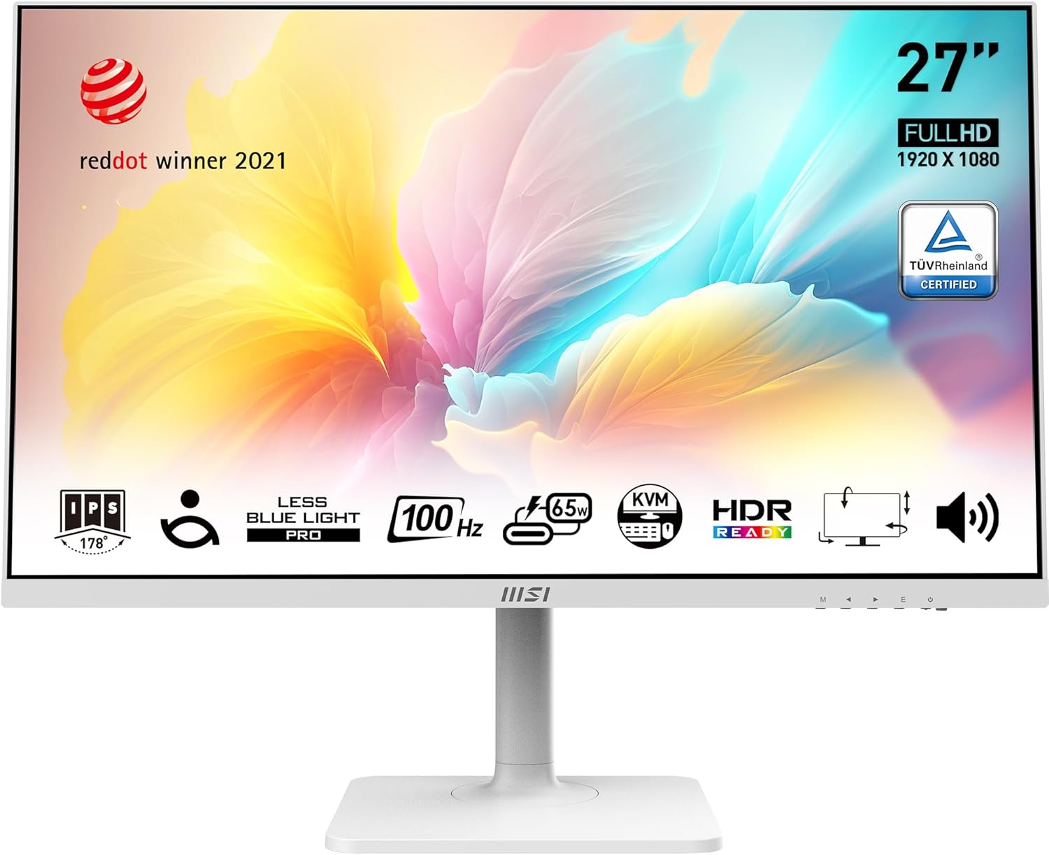 MSI PRO MP341CQW 34" UltraWide Business Monitor, WUQHD 3440x1440, 1500R Curved, VA, Frameless, 100Hz, 1ms, Tilt Compatible, HDR Ready, 2xHDMI&DP Port, Built-in Speakers, VESA, White, 3 Year Warranty
