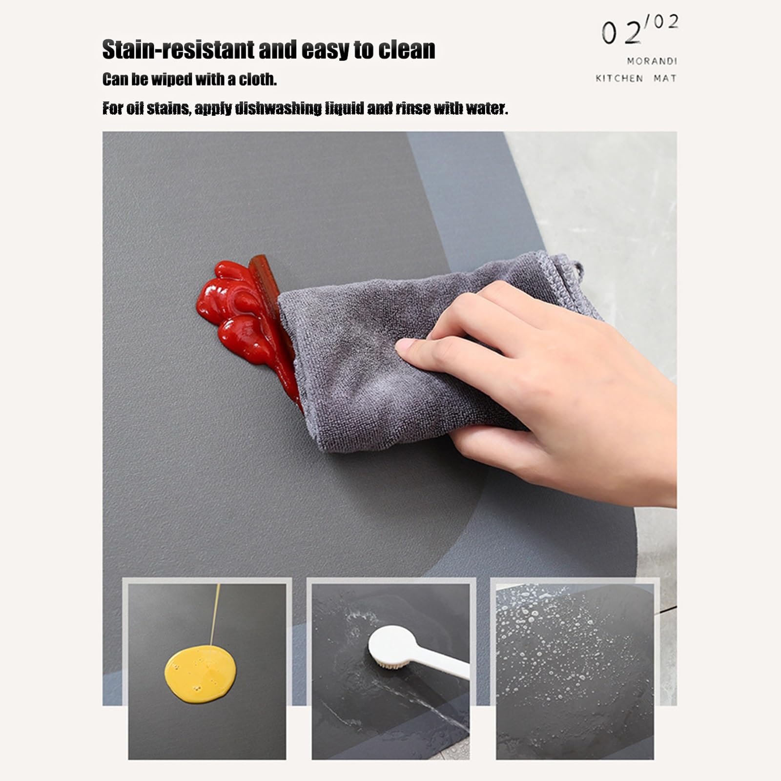 Tapis de cuisine anti-fatigue, tapis de sol antidérapant imperméable et résistant aux taches pour la maison et le bureau