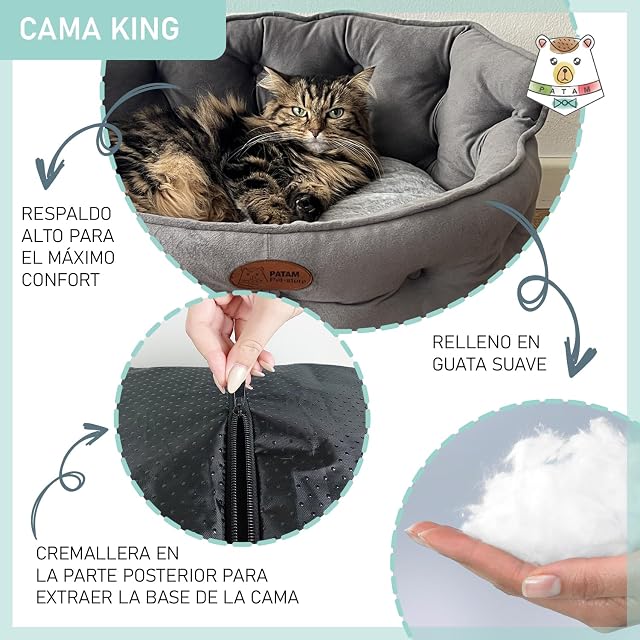 Foto 4 de 6 de PATAM Cama para Perros y Gatos - Disponible en 3 tamaños - con Funda Lavable a máquina