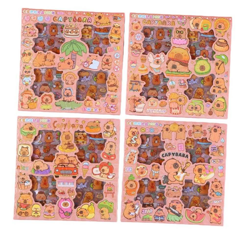 ISABELLA MOON 100pcs Kids Toddlers Capybara Kpop Stickers in Gift Box Party Bag Fillers Boys Girls Teachers as Reward Craft Scrapbooking (Capybara)