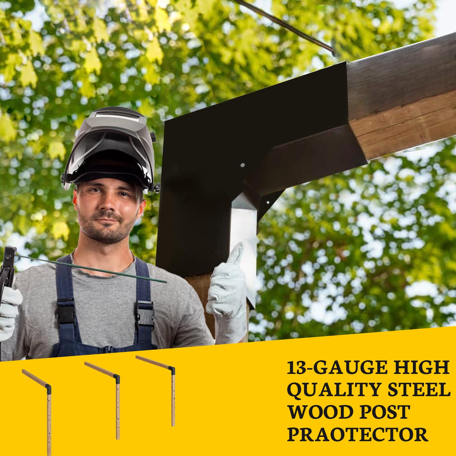 Soporte de pegola de 2 vías de 30 grados, soportes de techo inclinados de calibre 13 para madera de 4 x 4 pulgadas (real: 3.5 x 3.5 pulgadas), soportes de poste inclinados de carpintería para
