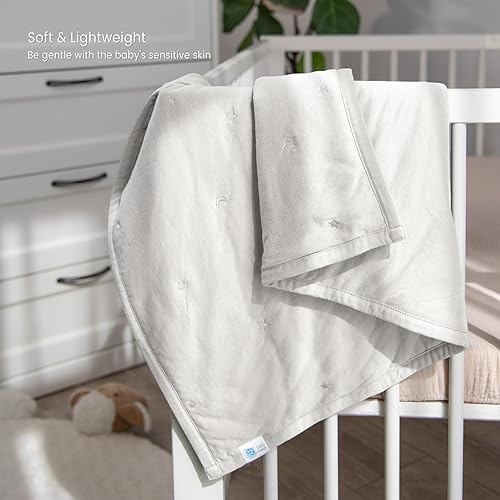 Miniatura 4 de Lulu moon Baby Crib Blanket - Jersey Cotton Crib Quilt for Infant and Toddler Bedding - Lightweight Nursery Quilted Blanket for Girls and Boys
