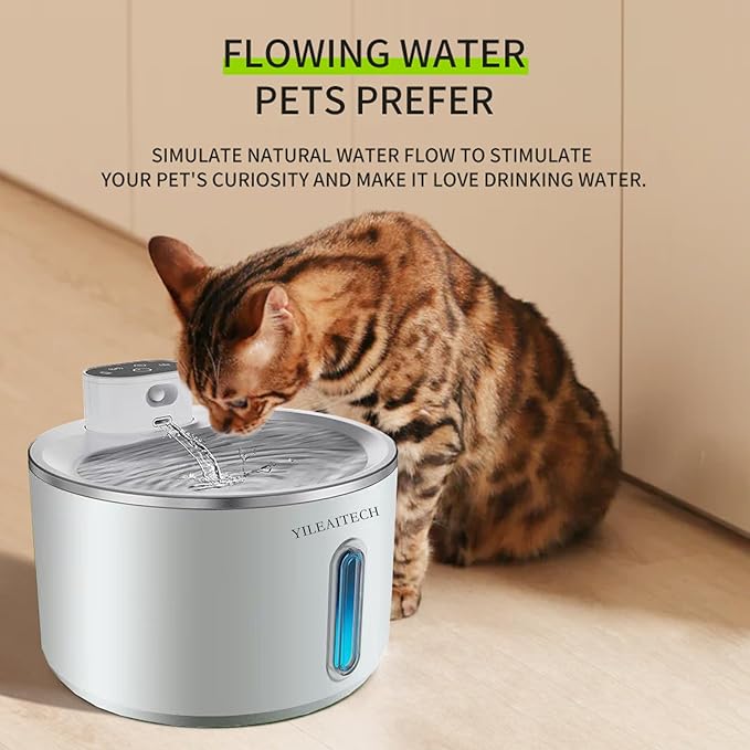 Fuente de Agua Inalámbrica para Gatos Acero Inoxidable 4L miniatura 8
