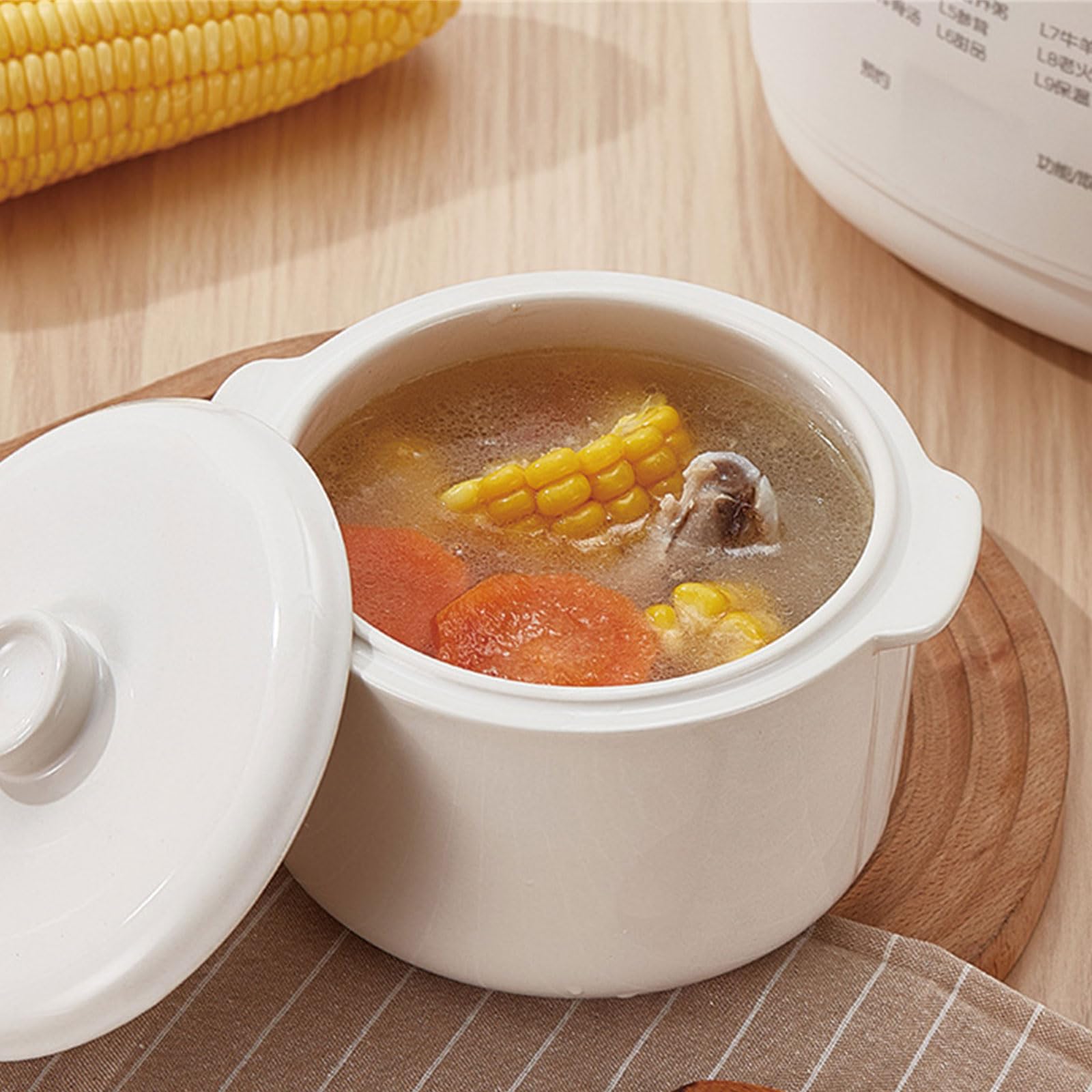Cuiseur Électrique De Soupe Bouillie Marmites Ragoût en Céramique 1L avec Le Contrôle Petit Lent Approprié À La Cuisson Saine Électrique