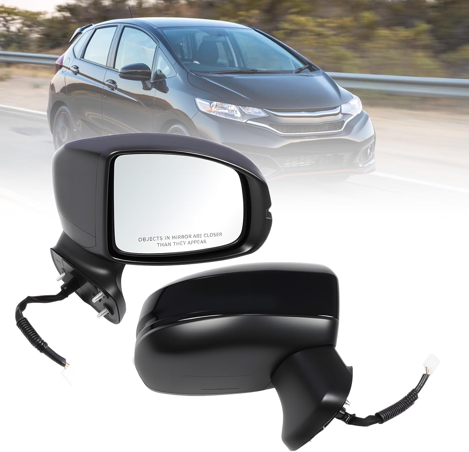Right Passenger Side Mirror Assembly Compatible with Fit 2015-2020 Non-Heated Power Manual Folding Side Door Mirror Black 76208T5RA31 (3Pins)