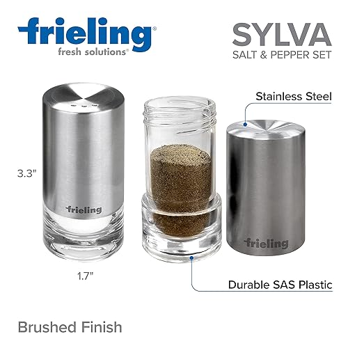Miniatura 2 de Frieling USA Sylva - Salero o pimentero acrílico, 3.3 x 1.7 pulgadas, transparente/acero inoxidable
