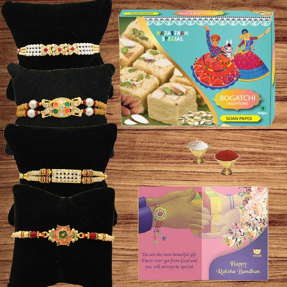 BOGATCHI Rakhi Gift for Brother|Rakhi with Sweets Combo|Rakhi Set with Sweets |Rakhi Gift Combo for Brother|Rakhi Set| Rakhi sweets + Rakhi-4 + Roli Chawal + Rakhi Card|33-image-49