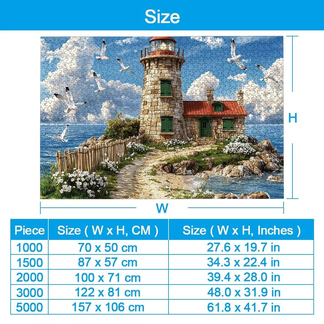 Puzzle 5000 Piezas, Puzzle Faro de Madera para Adultos, Regalos -2558