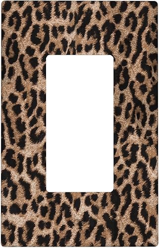 Placa de interruptor de luz con estampado de leopardo de 1 banda, placa de pared basculante individual, placa decorativa eléctrica GFCI para