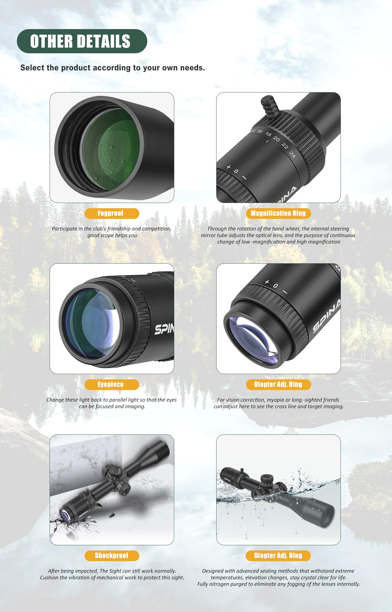 SPINA OPTICS 4-16x44 II Primo cannocchiale a piano focale MRAD