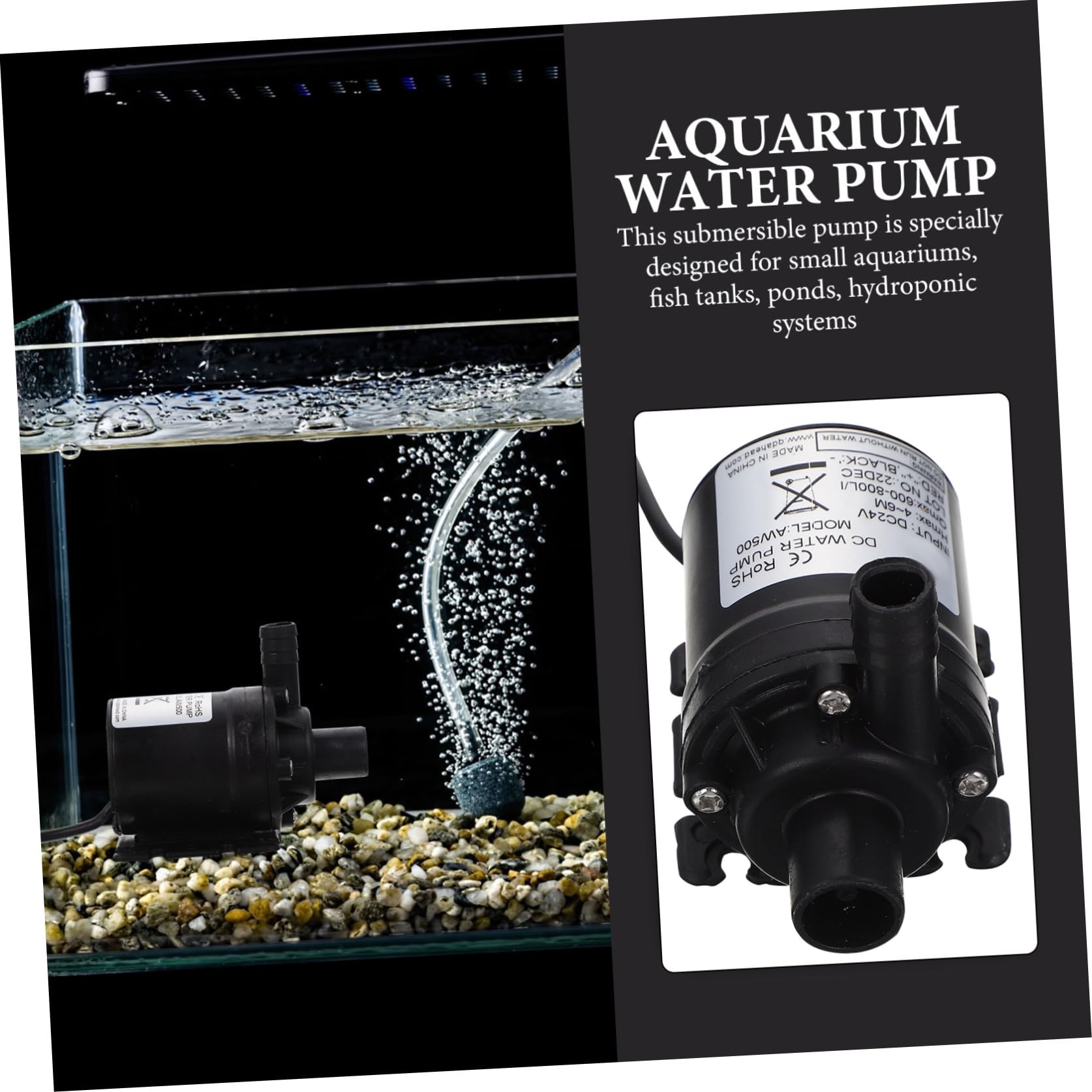 BESPORTBLE Pompa Solare Sommersa Dc24v 38w, 850l/h, in Plastico, Silenziosa e Resistente All'usura, per Scaldabagno e Coltivazione fuori Suolo