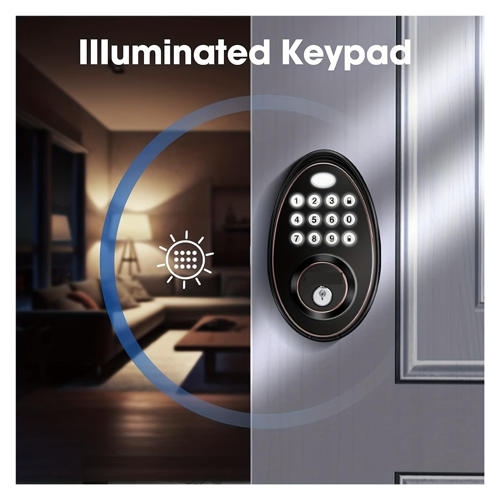 Smart Lock, Fingerprint Lock. Keyless Entry Door Lock, Smart Door Lock With Keypad, Smart Deadbolt, Auto Lock, 50 User Codes, Easy Installation
