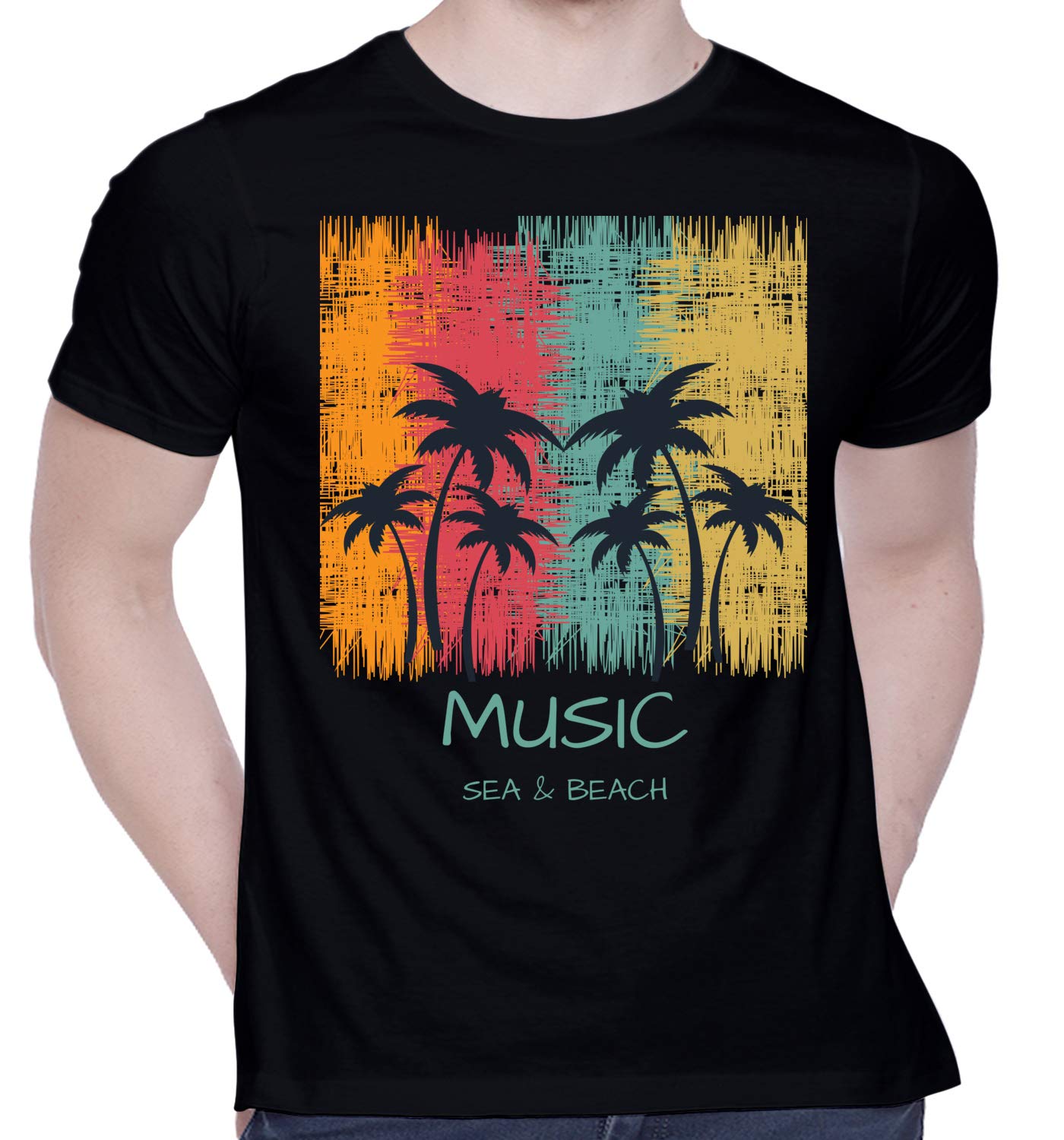 creativit Graphic Printed T-Shirt for Unisex Music Sea & Beach Tshirt | Casual Half Sleeve Round Neck T-Shirt | 100% Cotton | D00889-3-picture-54
