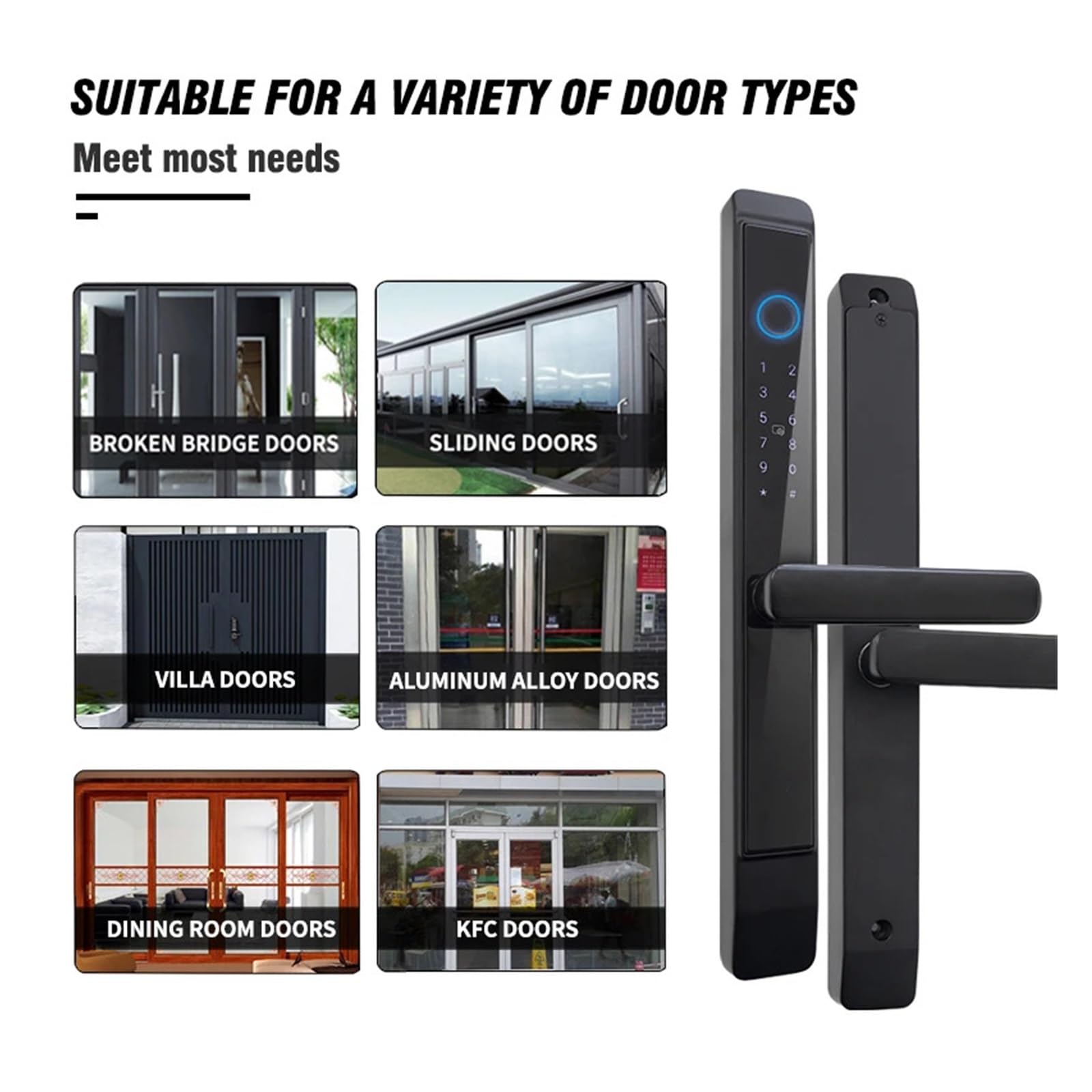 Cerradura de puerta corredera impermeable IP66 con tarjeta de código digital de huellas dactilares (22 x 240 4085)