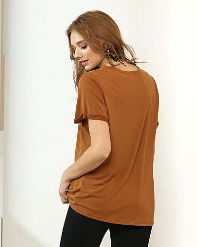 Miniatura 5 de noflik Camiseta básica de manga corta con cuello redondo para mujer Cupro Modal