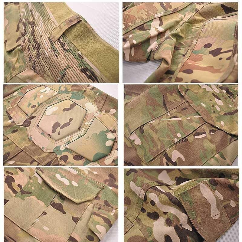 Ensemble d'uniforme De Camouflage Tactique avec Coudières Et Genouillères EVA for Airsoft Chasse