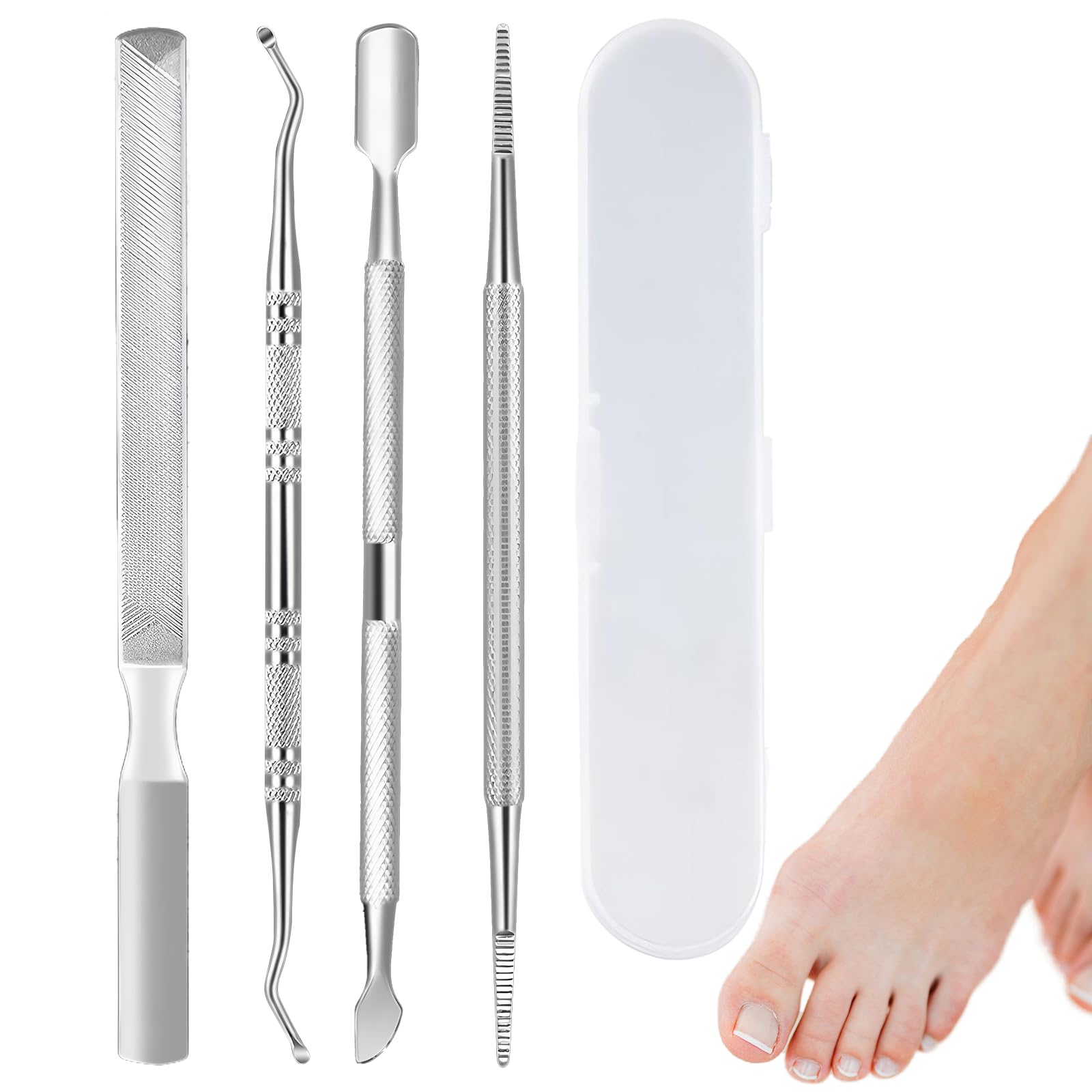 Ylinwtech Set di Unghie Incarneato,Kit di Strumenti per Unghie Incarnite Facili da Usare,Professionale acciaio inossidabile Set di unghie per unghie incarnite, correttore curvo per unghie dei piedi