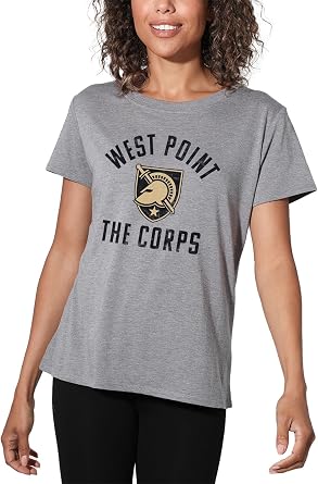 Official Collegiate Large Distressed Logo Womens Apparel Loose T-Shirt Collection, Athletic Heather
