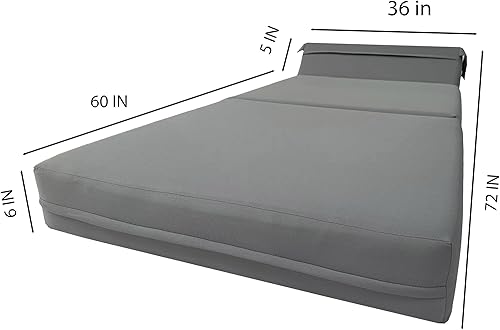 Miniatura 5 de D&D Futon Furniture - Silla plegable de espuma de 6.0in de grosor x 36.1in de ancho x 70.0in de largo, cama plegable de espuma de 1,8 libras de