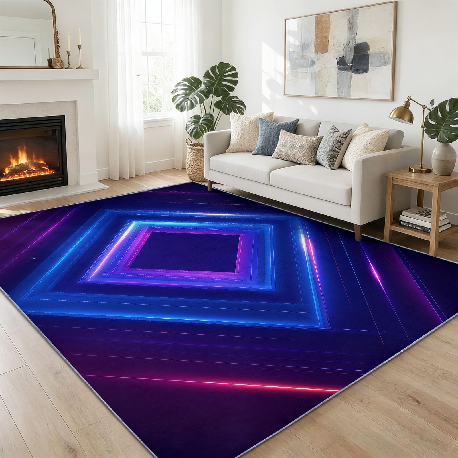 Tapis de gaming violet 60x90 pour salle de jeux et chambre ado