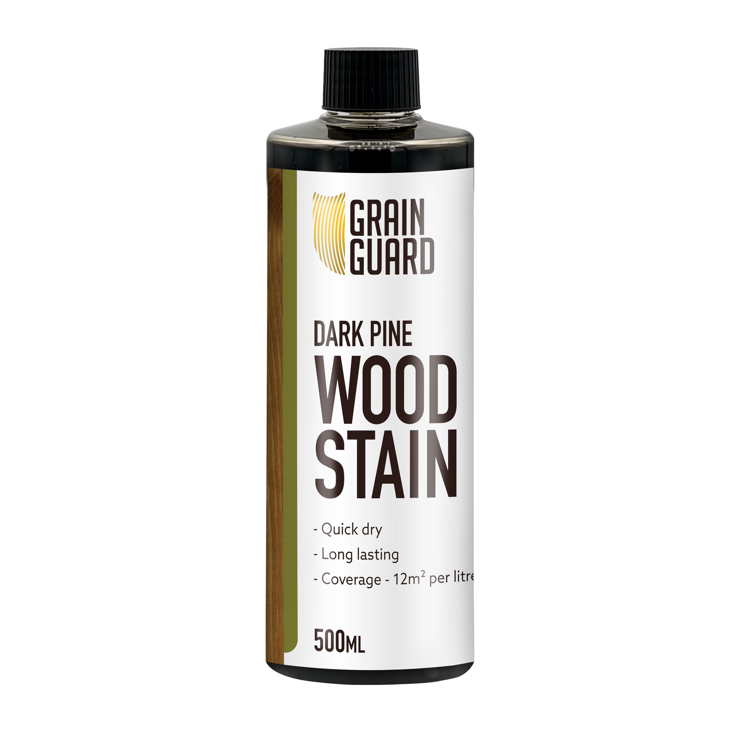 GRAIN GUARDWood Stain Water Based | Dark Pine | 500ml | Interior Furniture Stain | Light & Dark Stains | Eco-Friendly & Non-Toxic Wood Dye | Easy Application | Quick Dry & Low Odour