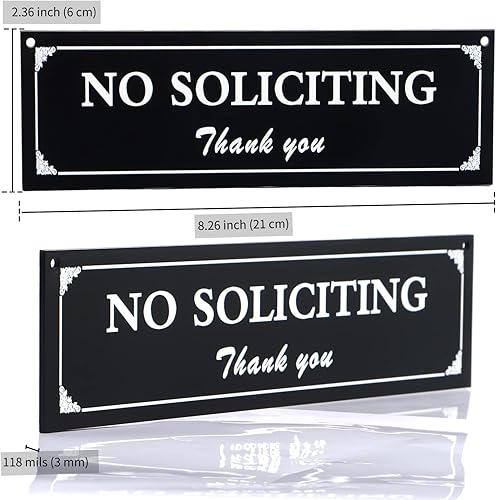 Miniatura 4 de Letrero de no solicitar para casa, fuerte autoadhesivo para el hogar, letrero colgante de no abogados para puerta delantera, material esmerilado de