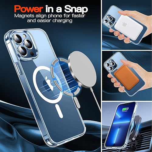 Miniatura 3 de Funda para iPhone 13 Pro Max, compatible con Magsafe antiamarilleo con protector de pantalla, delgada funda delgada de 10 pies a prueba de golpes de