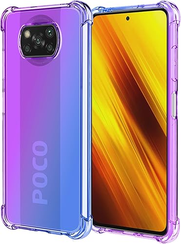 OEURVQO Funda para Poco X3 NFC, Poco X3 Pro Poco X3, transparente, lindo, degradado, colorido, delgado, suave, TPU, a prueba de golpes,