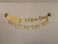 "Happy 1st Bee Day" Banner - Gold Glitter High Chair Sign For First Birthday Party