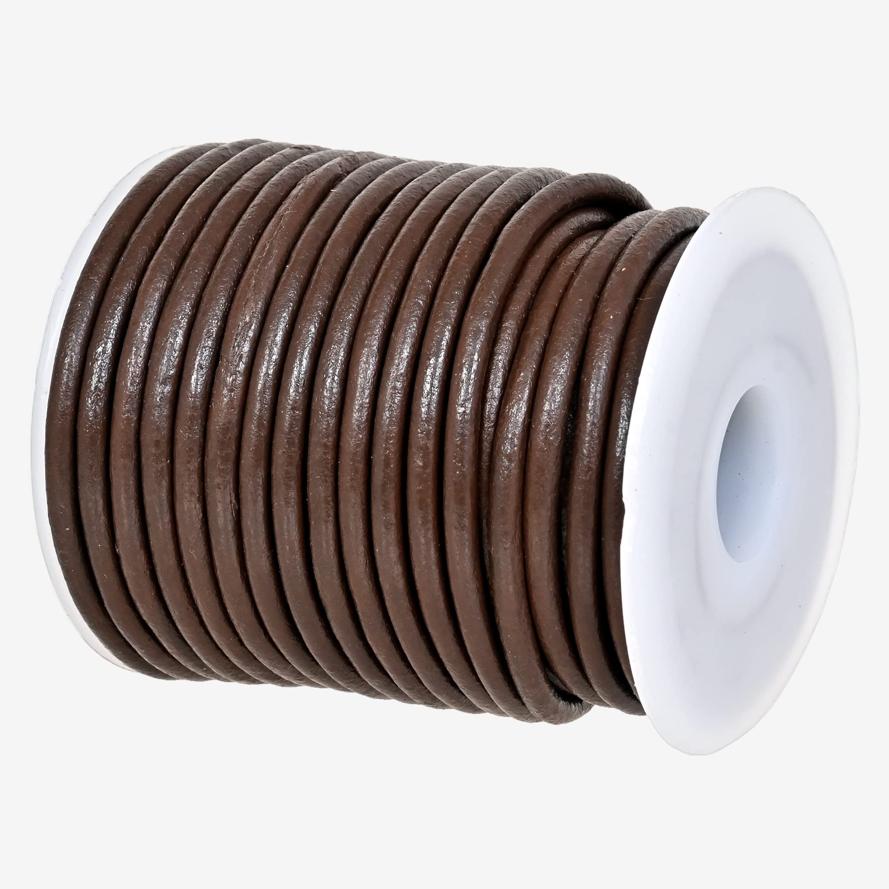 GENIQUE Real/Genuine Round Leather String Cord for Necklace Bracelets, Jewelry, Kumihimo Braiding