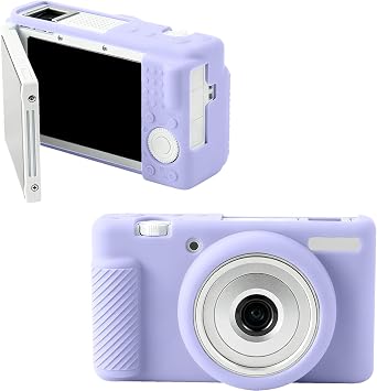 Leayjeen Silicone Protective Case Compatible with Sony Black Card ZV1-F Camera,ZV1M2 ZV1F Camera Silicone Protective Soft Shell, with Detachable Lens Cover Photography Protective Case Lilac Purple