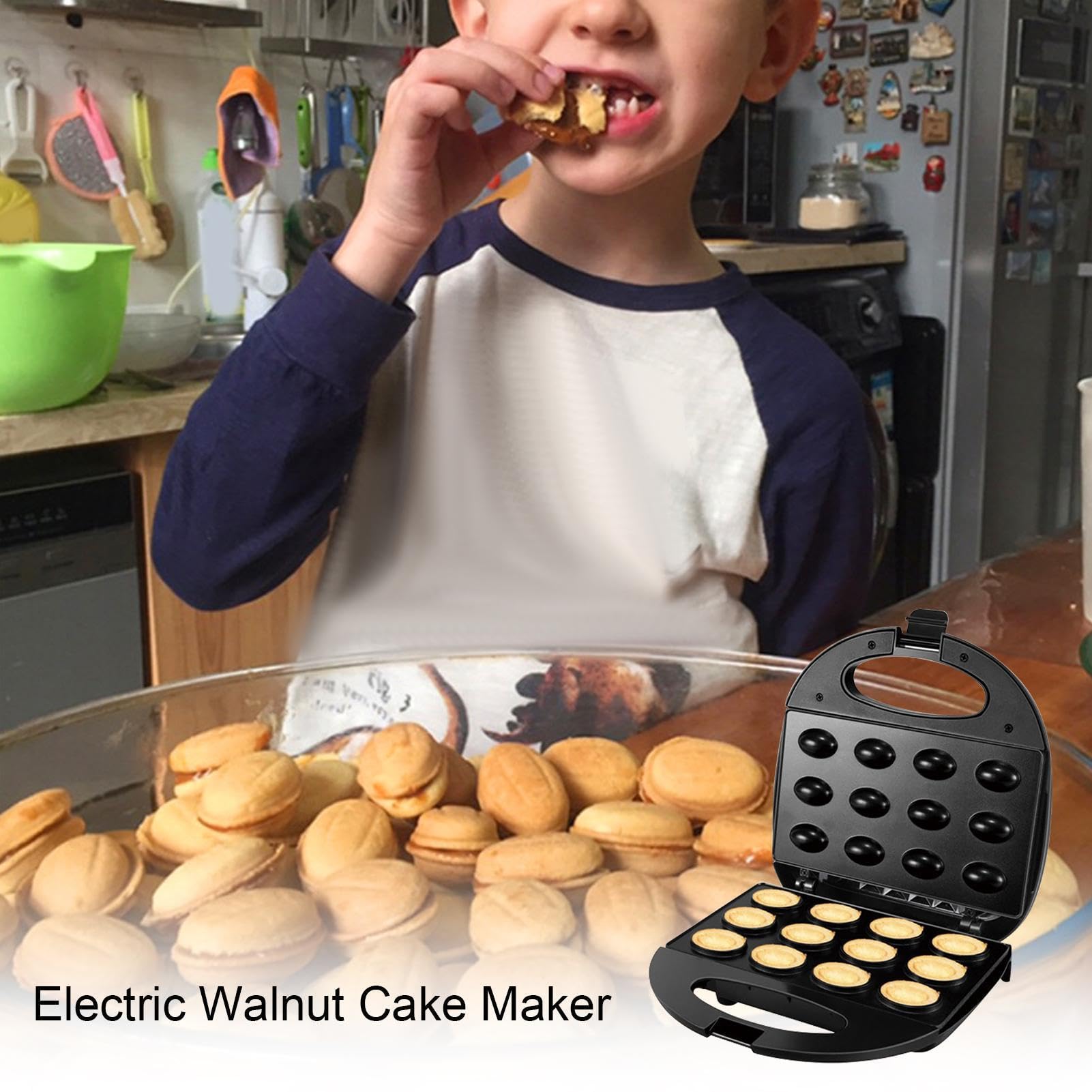 Macchina Elettrica Per Biscotti Alle Noci Piastra Da Forno Elettrica | Torta Elettrodomestico di cucina per colazione, snack, , waffle e pane