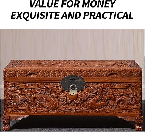 Miniatura 7 de 2 piezas de hardware de cofre del tesoro antiguo en relieve decorativo de latón cerrojo cierre de cierre para joyero, accesorios decorativos con