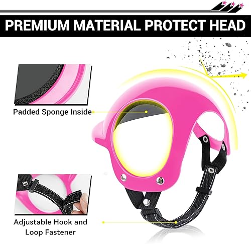 Miniatura 4 de NAMSAN Casco para perro de raza pequeña, casco duro para perro con agujeros para las orejas, casco de motocicleta para perros medianos y medianos,