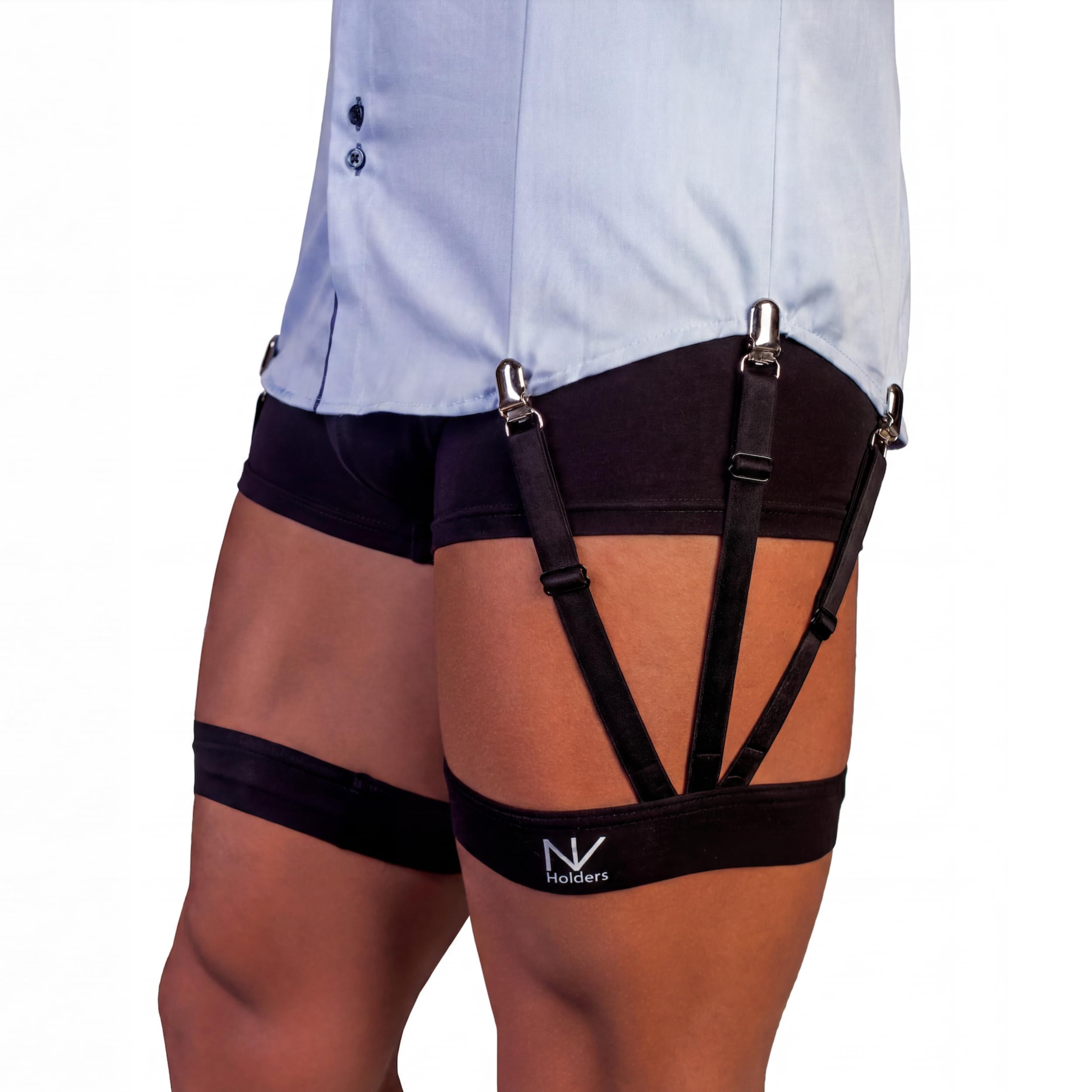 NV Holders: S-Holder – supporti per camicie di alta qualità, reggicalze, giarrettiere per camicie da uomo