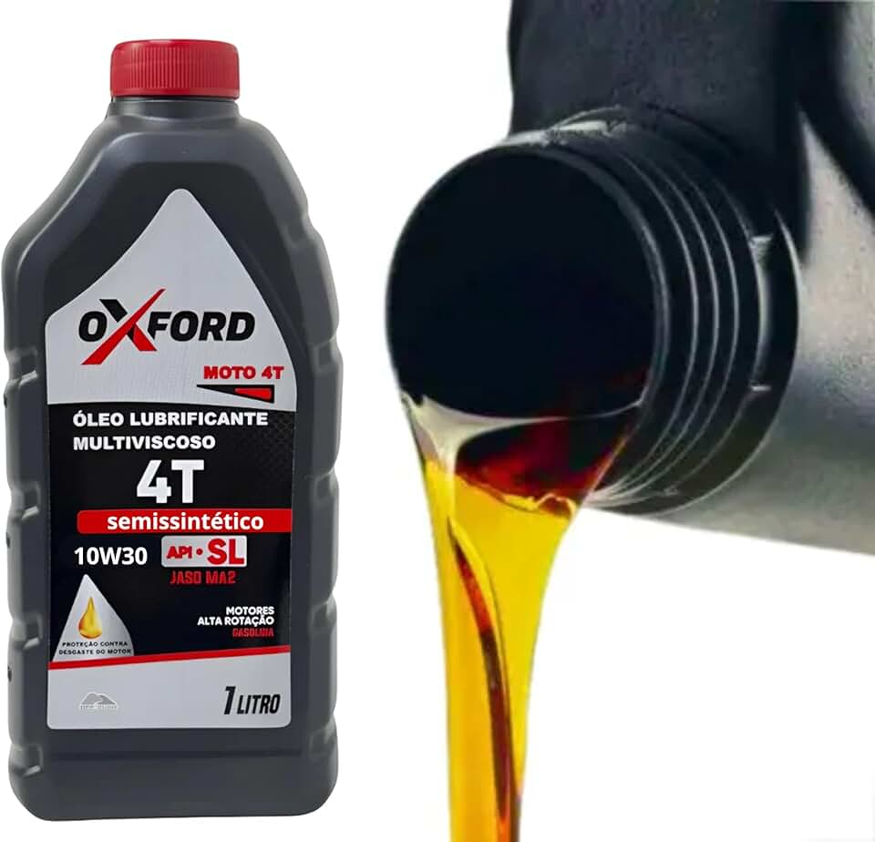 Óleo Moto 10W30 Semissintético 4T de Motocicleta Lubrificante Alto Desempenho - 1 Litro (OXFORD Original)