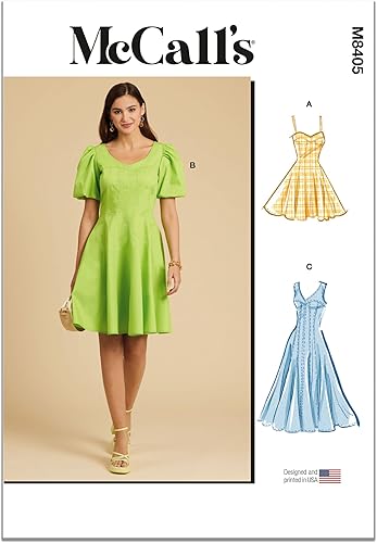 McCall's Misses' Fit and Flare - Kit de patrones de costura para vestido, código de diseño M8405, tallas 8-10-12-14-16, multicolor