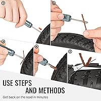 Vista 6 de BWSHLF Kit de reparación de neumáticos de bicicleta sin cámara para bicicletas de montaña y bicicletas de carretera, kit de tapones de neumáticos