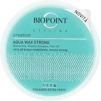 BIOPOINT Styling - Aqua Wax Strong Edition, Cera Capelli Modellante e Lucidante Fissaggio Extra Forte, 3.3 Fl Oz Made in Italy [italian import]