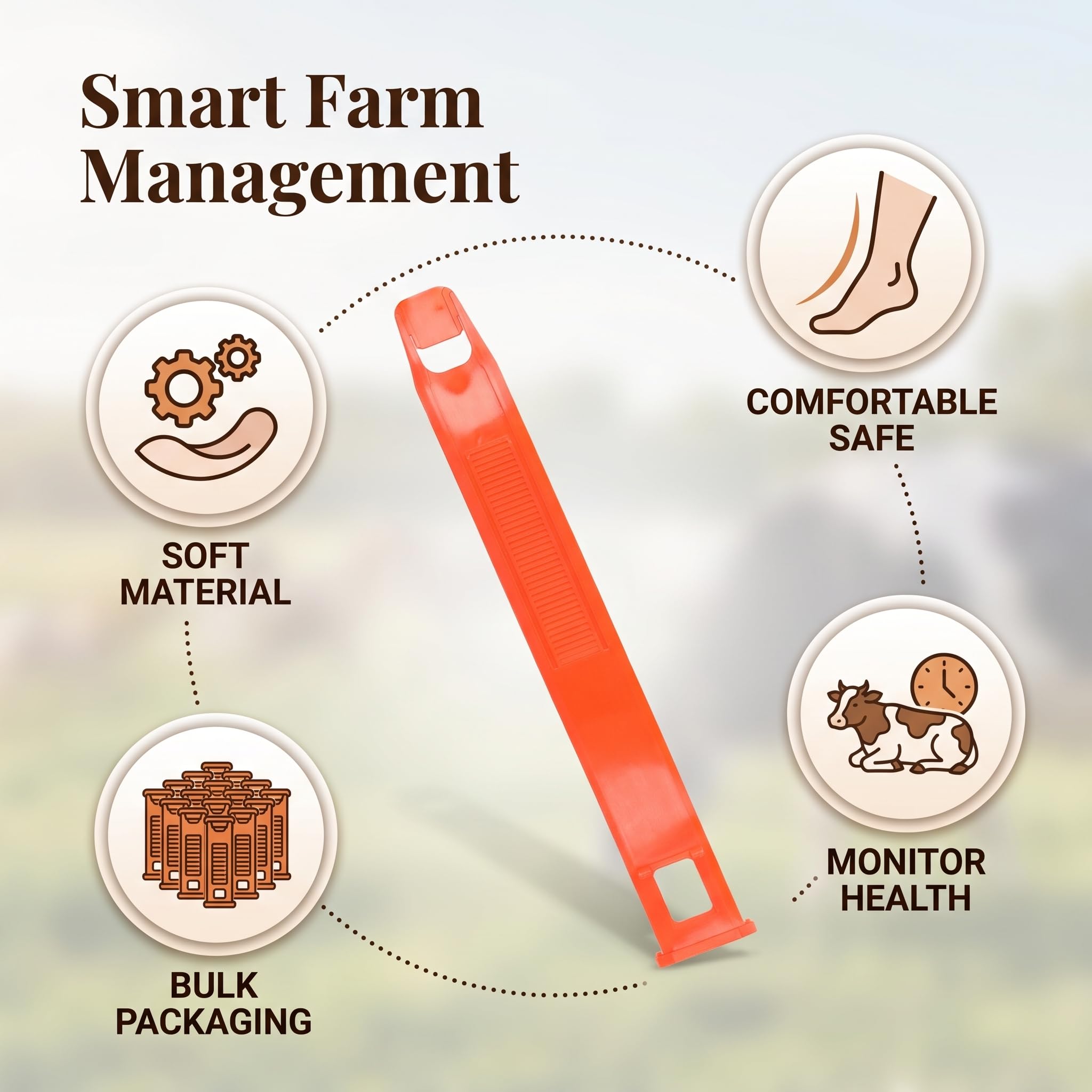 10 Stück Kuh Schrittzähler Beinbänder, Leichte, Weiche, Flexible Kunststoff Fußbänder Zur Gesundheitsüberwachung mit Alfie Software, Farm Management Tools für Viehpfleger, Verfolgen von