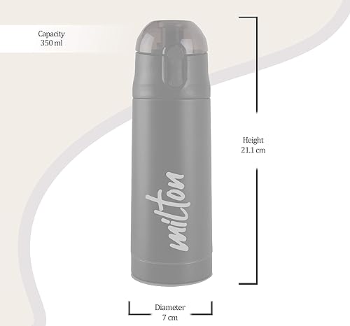 Miniatura 6 de Milton New Crown 400 Thermosteel Botella de agua fría y caliente las 24 horas, 11.8 fl oz, verde  Fácil de transportar  Botella de oficina