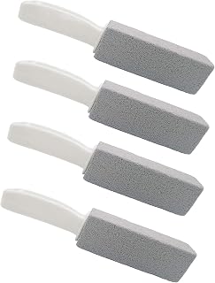 Comfun Pumice Stone for Cleaning Toilet Bowl with Handle, Pumice Stick Pumice Scouring Pad for Cleaning, 4 Pack