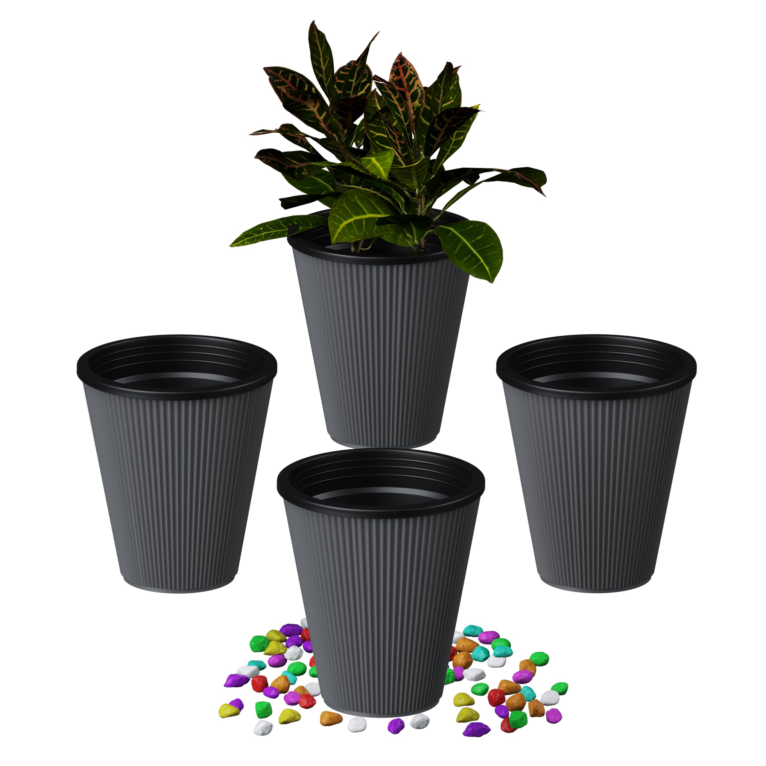 GREENMIND 7" Inch Self-Watering Pots Set of 4 [ 8 pots ] - Eco-Friendly Plant Pots Unfadable Virgin Plastic Flower Pots & Plant Pots for Home Decor, Indoor and Outdoor Gardening Pots for Plant (B0D6HQHV33) Amazon Price History, Amazon Price Tracker