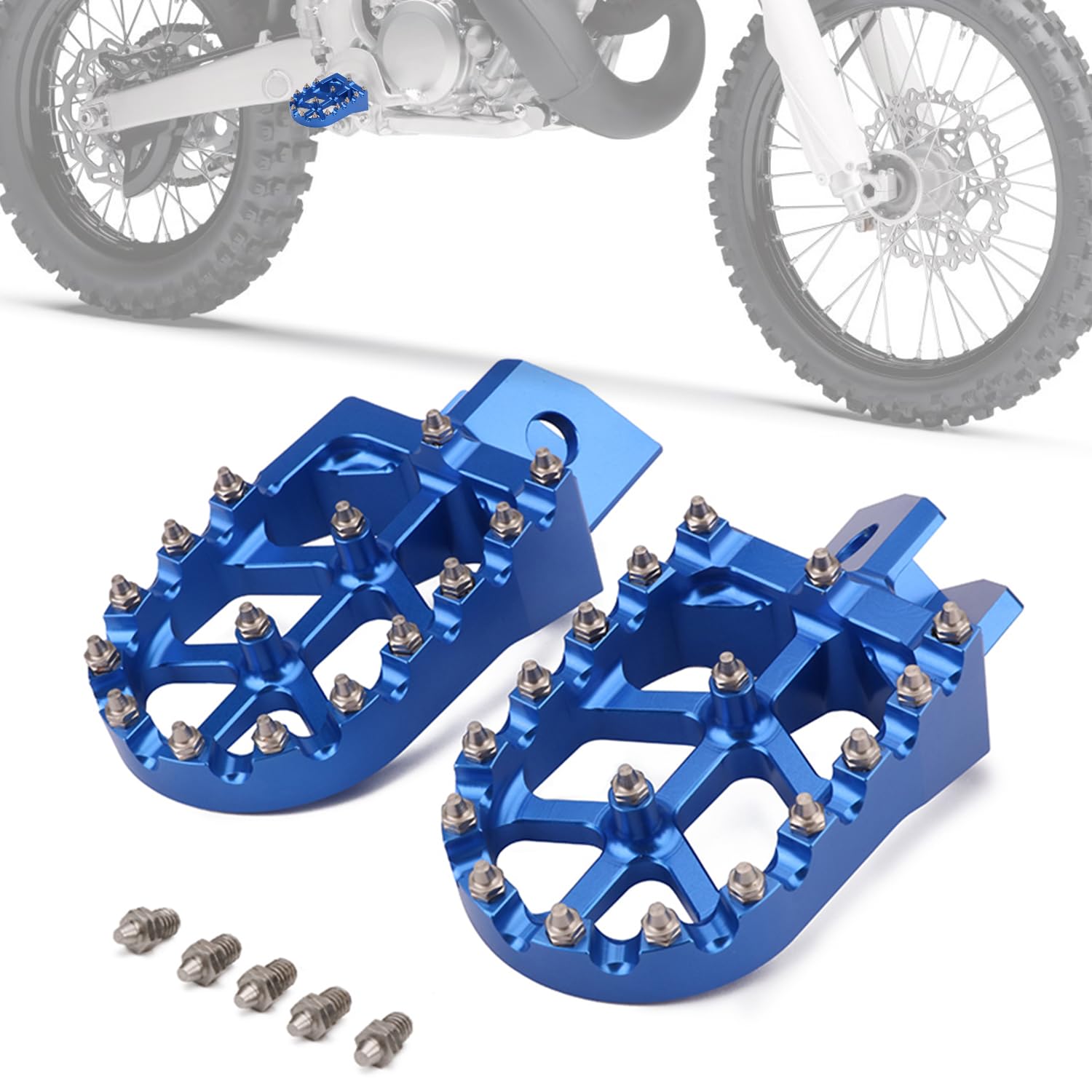 Wide Aluminum Foot Pegs For Yamaha YZ 65/85/125/250 & WR Series – Black, 1 Year Warranty
