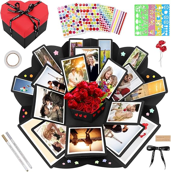 Gifort Uberraschungs Box Kreative Explosion Box Diy Foto Album Scrapbook Faltbare Fotobox Fur Weihnachten Geburtstag Valentinstag Hochzeit Herzformig Fur Freunde Geliebte Amazon De Kuche Haushalt Wohnen
