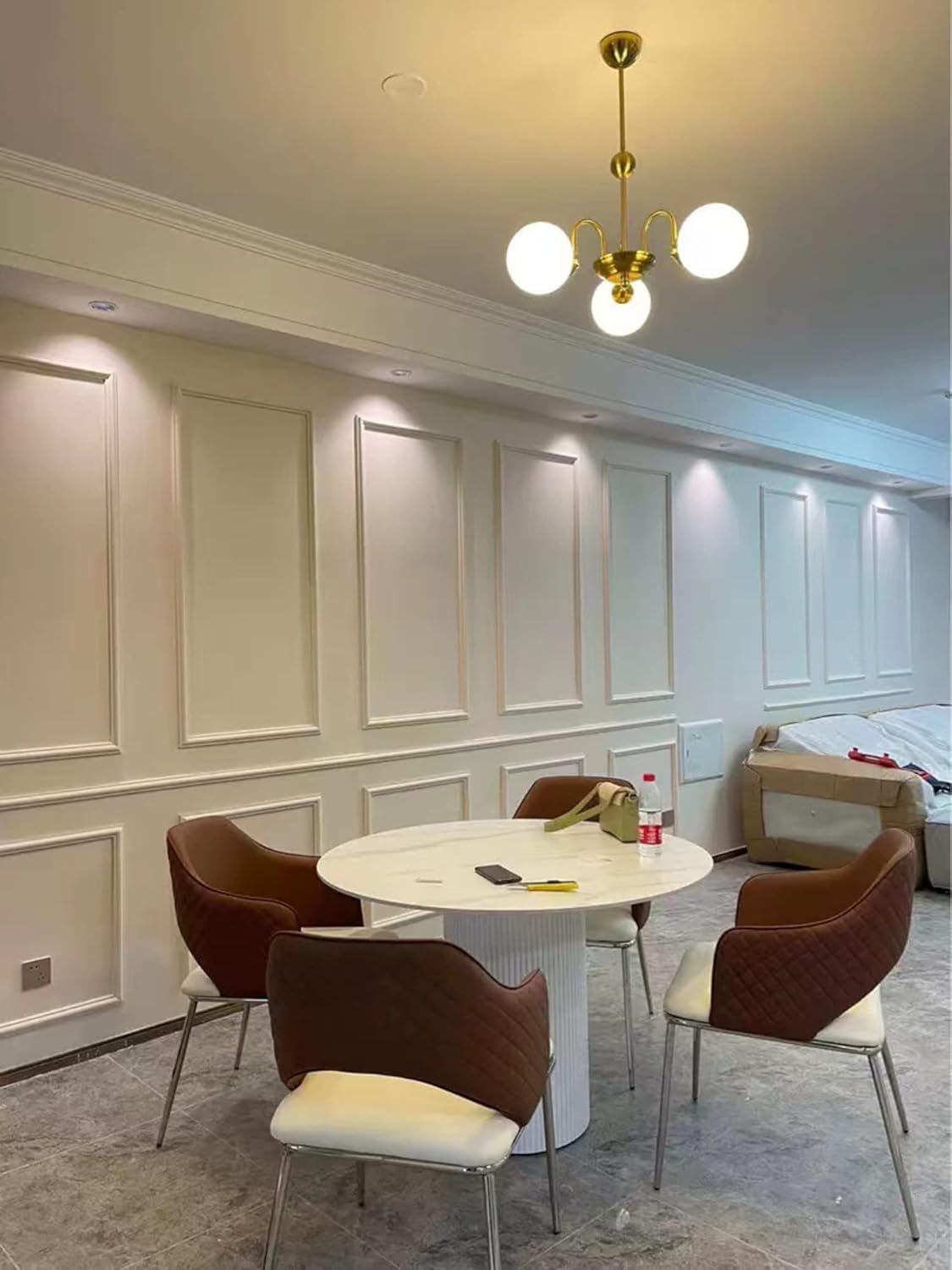 Dining Table Sets for 6, 7 Piece Kitchen Table and Chairs Set for 6 Person, PU Leather Modern Dining Room Sets for Home, Kitchen, Living Room(5) - Table & Chair Sets