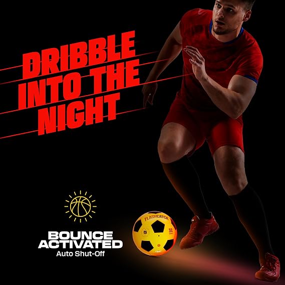FlashCatch Rechargeable Light Up Soccer Ball - Glow in The Dark Balls - Gifts for Boys 8-12 12-14 - 9 Year Old Boy Birthday Gift Age 7, 8-10, 10-12 Ages - Outside Toys for Kids - Soccers Accessories