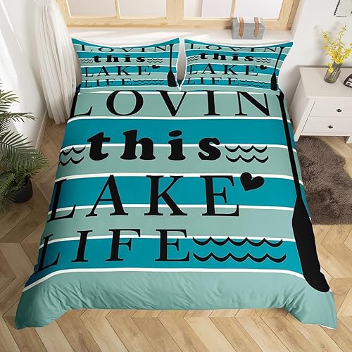 Miniatura 9 de Erosebridal Juego de ropa de cama para niños, tamaño individual, funda de edredón con anclaje náutico, rústico, granja, acuarela, funda de edredón