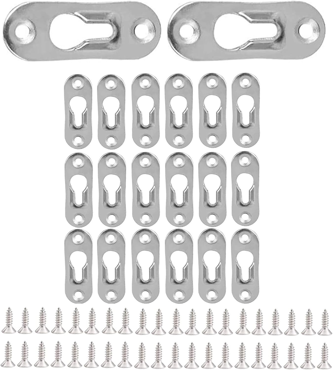 20 Pack Metal Fasteners Keyhole Hangers with 40 Pcs Screws Picture